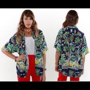 Soft 80s Hawaiian Duke Button up Shirt - Vintage